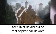Astrum et un ami qui se font aspiré par un dart