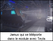 Jamus qui se téléporte dans le module avec Teyla